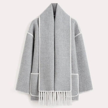 Fringed Scarf Coat