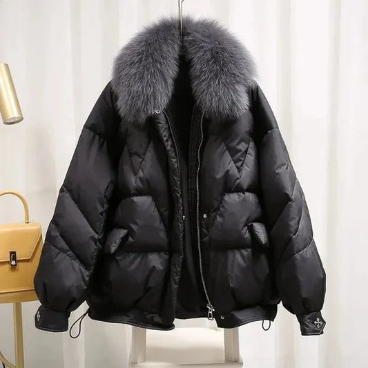 Fur-Collar Puffer Jacket