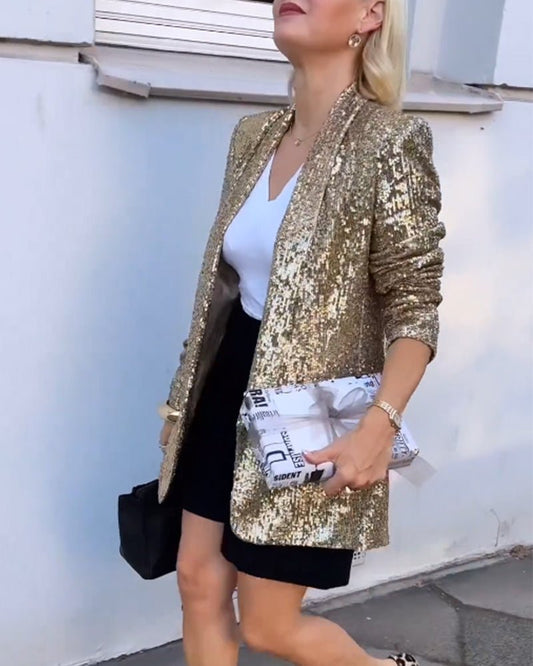 Gold Sequin Blazer