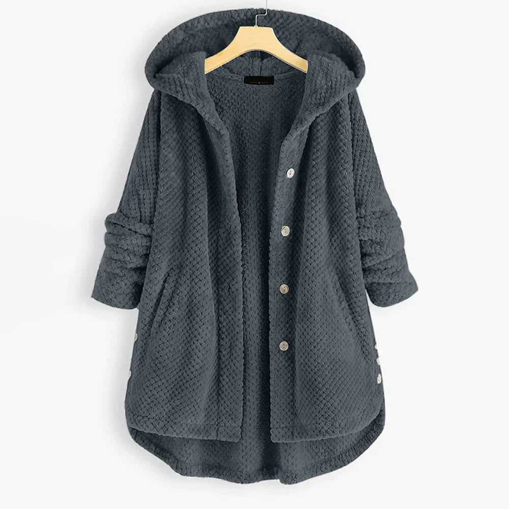 Hooded Waffle Knit Cardigan