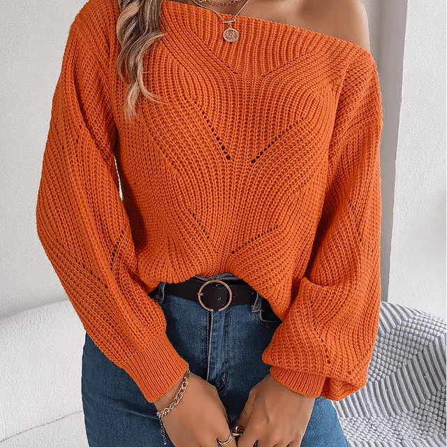 Off-Shoulder Knit Sweater