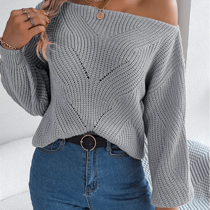 Off-Shoulder Knit Sweater