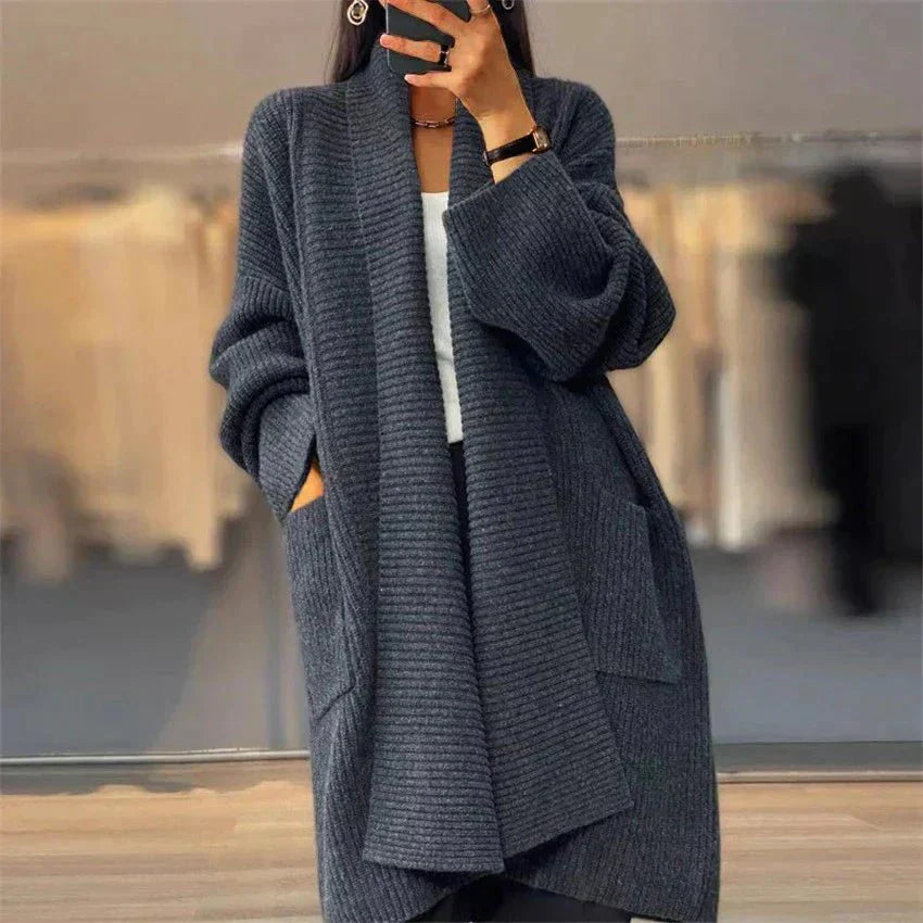 Oversized Ribbed Knit Cardigan