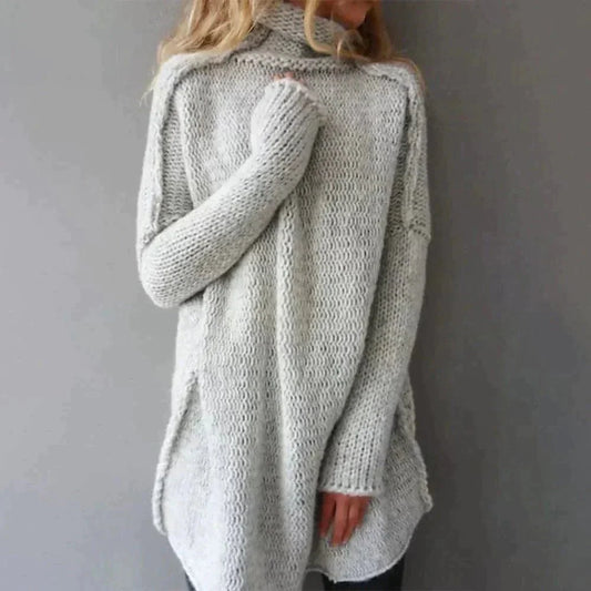 Oversized Turtleneck Tunic Sweater