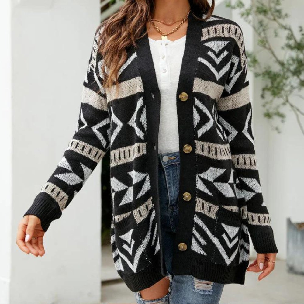 Plaid Button Cardigan