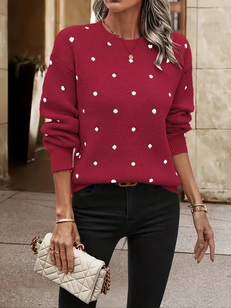 Polka Dot Knit Sweater