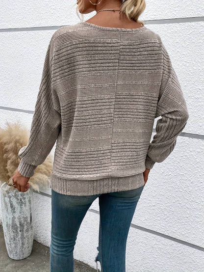 Ribbed Batwing Sweater