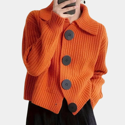 Ribbed Button Cardigan