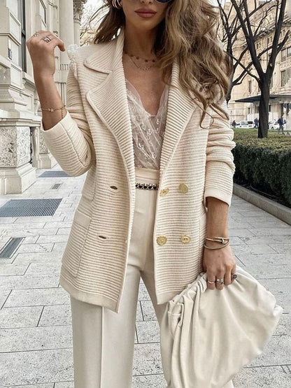 Ribbed Knit Blazer Cardigan