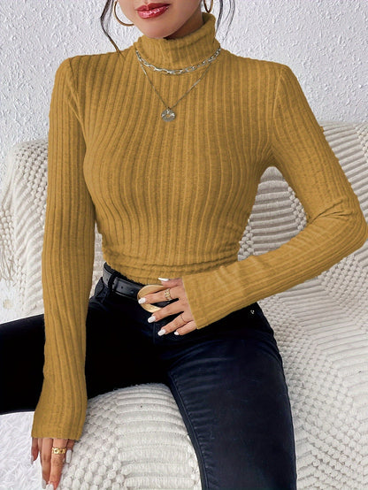 Ribbed Turtleneck Sweater