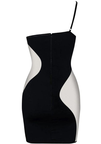 NIKKI HALTERNECK  MINI DRESS - Black