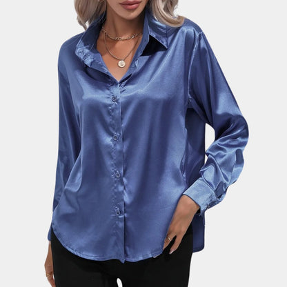 Satin Button-Down Shirt