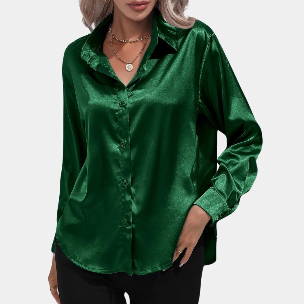 Satin Button-Down Shirt