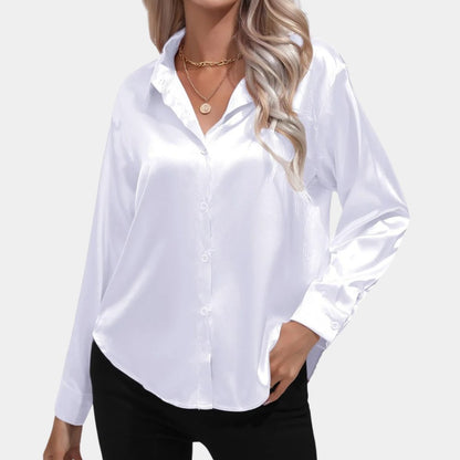 Satin Button-Down Shirt