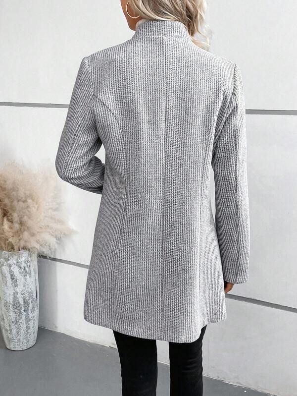 Single-Button Herringbone Coat