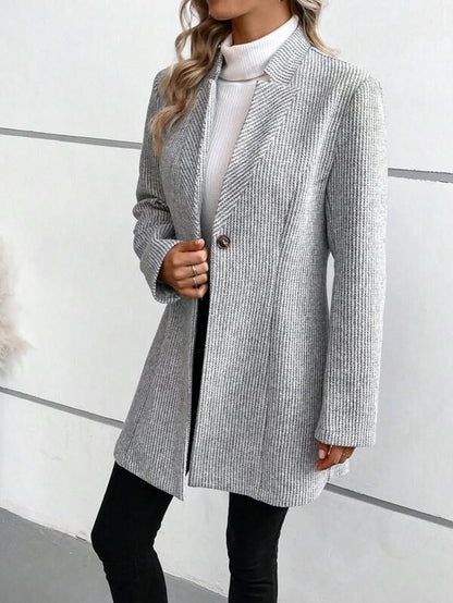 Single-Button Herringbone Coat