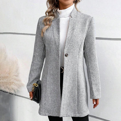 Single-Button Herringbone Coat