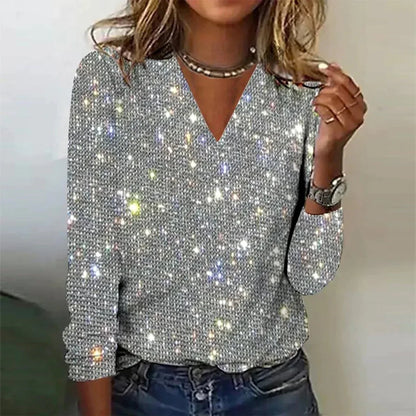 Sparkle V-Neck Top