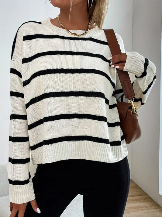 Striped Knit Pullover