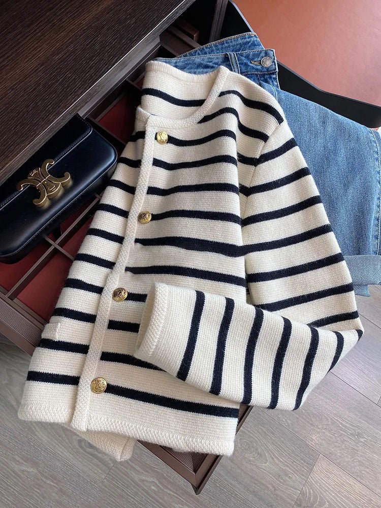 Striped Knitted Cardigan