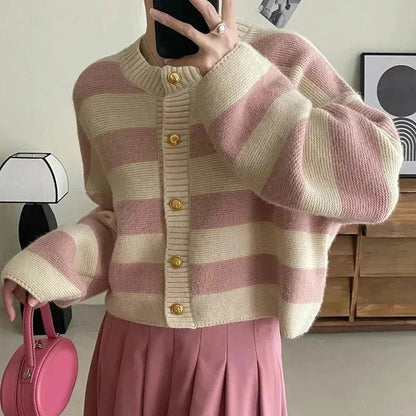 Striped Knitted Cardigan