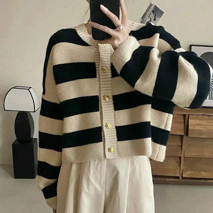 Striped Knitted Cardigan