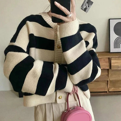 Striped Knitted Cardigan