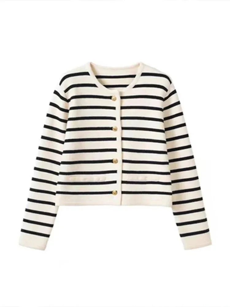 Striped Knitted Cardigan