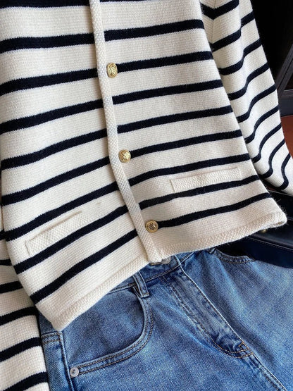 Striped Knitted Cardigan