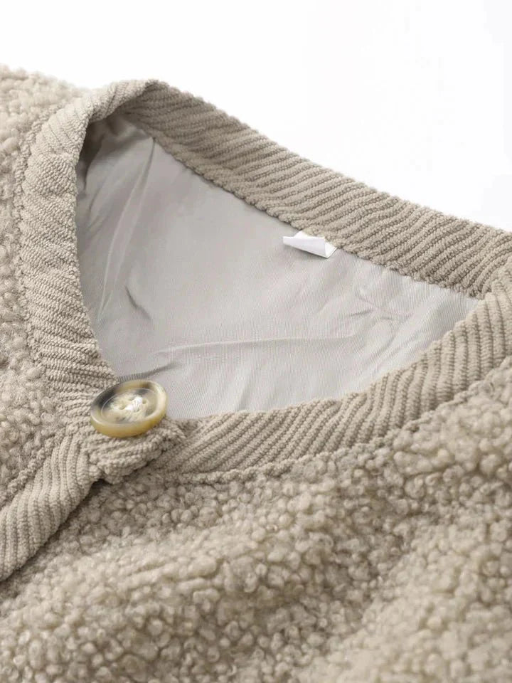 Textured Sherpa Cardigan