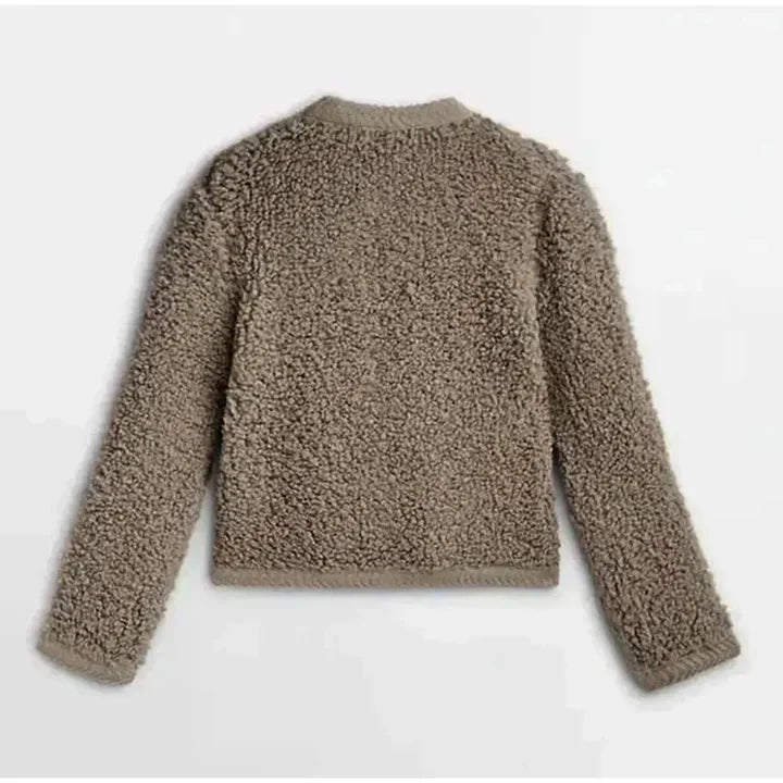 Textured Sherpa Cardigan