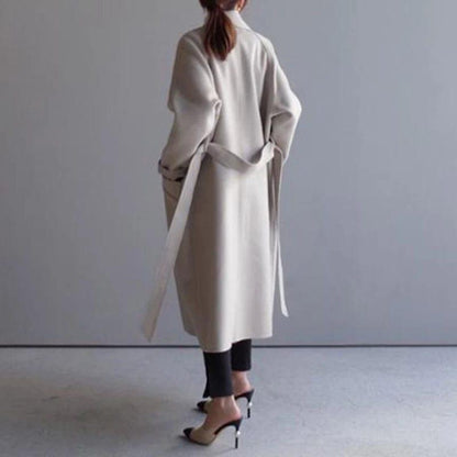 Timeless Long Wool Coat – Elegant Double-Breasted