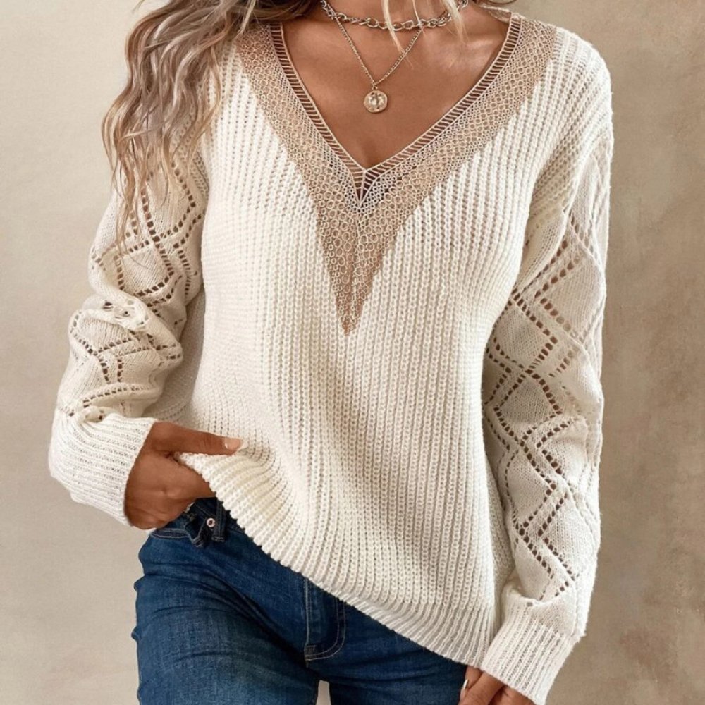 V-Neck Knit Sweater