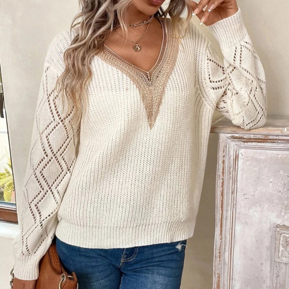 V-Neck Knit Sweater